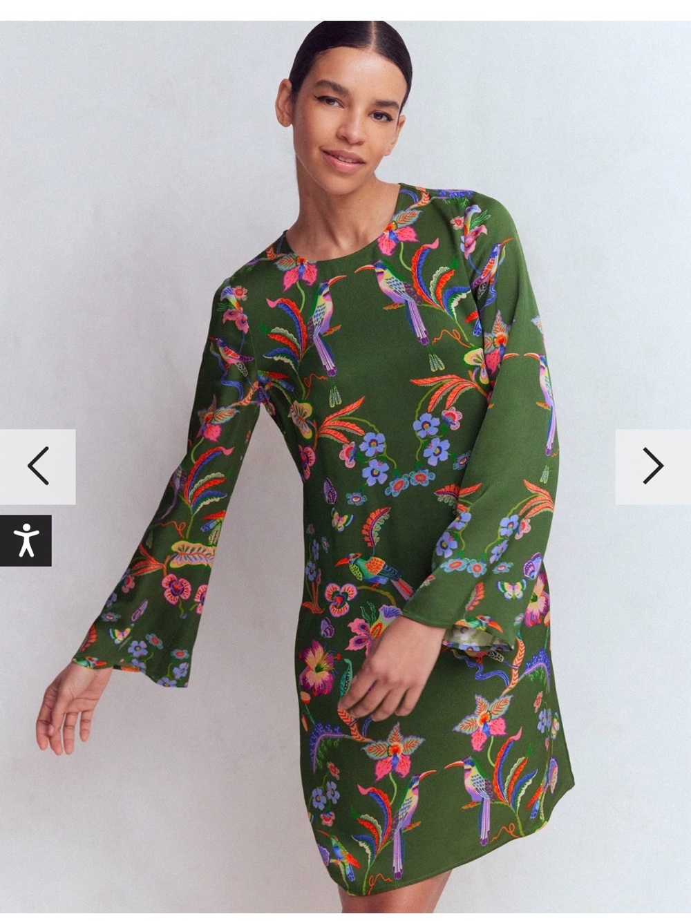 Flared Sleeve Shift Dress